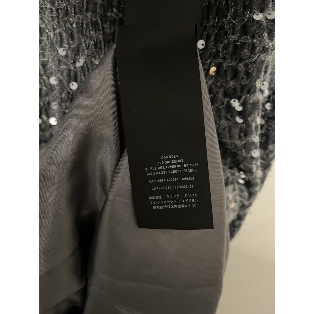 SAINT LAURENT 2021 SizeF38  Black Silver Sparkler Sequin Top image 7